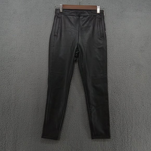 Miss‎ Selfridge Pants Womens 4 Black Faux Leather Petite Skinny Glam NWT - Picture 1 of 11